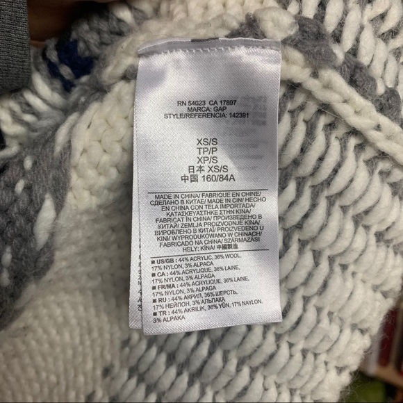 Gap Oversized Fair Isle Knit Drape Open Sweater - Picture 9 of 10